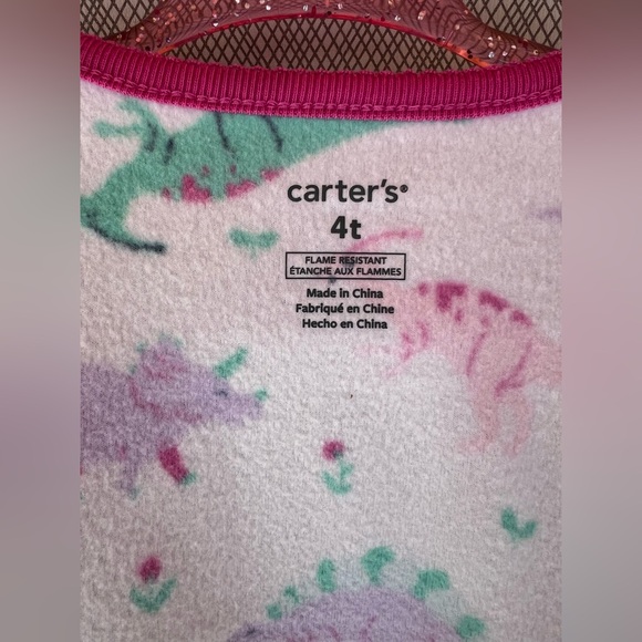 Carter’s - One Piece Dinosaur-Print Footed Pajamas (Size 4t) NWT - Picture 3 of 3
